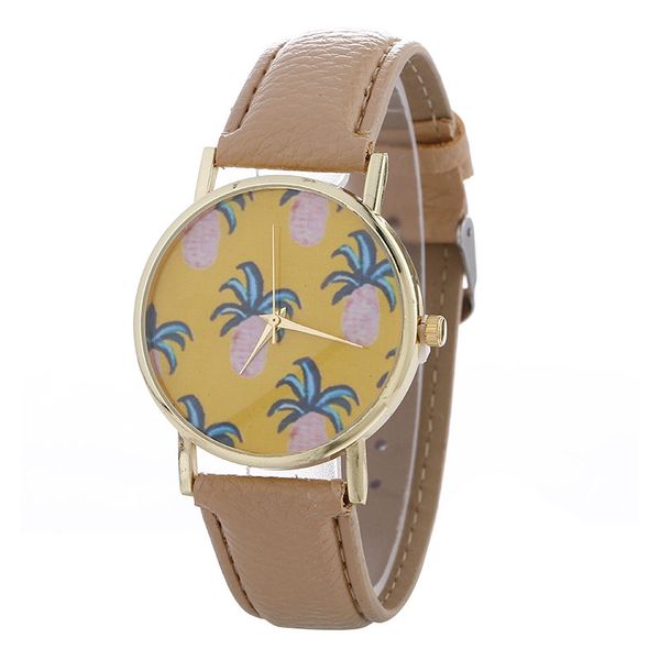 leather band analog quartz watch pineapple pattern women fashion vogue wrist watch cute, Slivery;brown 
leather band analog quartz watch pineapple pattern women fashion vogue wrist watch cute, Slivery;brown