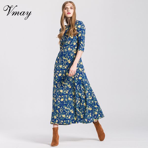 vmay new arrival women fashion bohemian beach straight long dresses o-neck half sleeve floral print maxi dress v1710435, White;black
vmay new arrival women fashion bohemian beach straight long dresses o-neck half sleeve floral print maxi dress v1710435, White;black