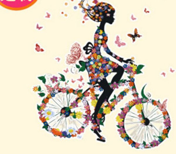 bike flower girl diy stickers for tshirts hoodies patches iron-on transfers patches for clothes, Black
bike flower girl diy stickers for tshirts hoodies patches iron-on transfers patches for clothes, Black