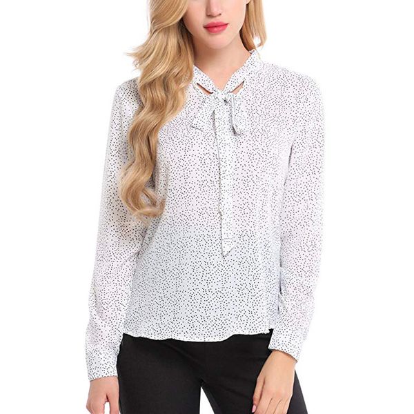 chamsgend women's polka dot chiffon long sleeve print shirt women autumn o neck casual blouse au2, White
chamsgend women's polka dot chiffon long sleeve print shirt women autumn o neck casual blouse au2, White