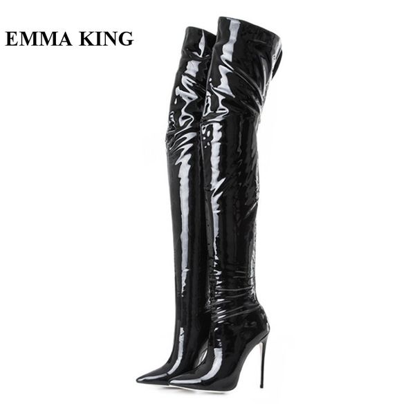 emma king 2018 pointy toe stiletto heels over the knee boots thin high heels party dress night club thigh high boots women, Black
emma king 2018 pointy toe stiletto heels over the knee boots thin high heels party dress night club thigh high boots women, Black
