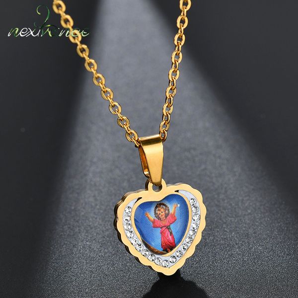 nextvance charm religious divine nino pendant neclklace stianless steel rhinestone crystal bling necklace girls catholic jewelry, Silver
nextvance charm religious divine nino pendant neclklace stianless steel rhinestone crystal bling necklace girls catholic jewelry, Silver