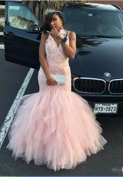 blush pink mermaid nec lace evening dress with spaghetti straps tulle applique lace ruffles for black women long formal prom dress, Black;red
blush pink mermaid nec lace evening dress with spaghetti straps tulle applique lace ruffles for black women long formal prom dress, Black;red