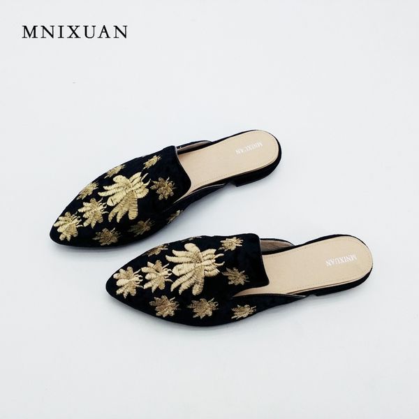 women sandals slippers mules slippers half loafers casual flat with animals china shoes woman pointed toe slides big size 40 41, Black
women sandals slippers mules slippers half loafers casual flat with animals china shoes woman pointed toe slides big size 40 41, Black
