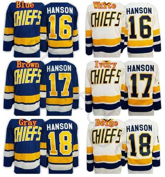 Mens Hanson Brothers Charlestown Slap Shot Movie Hockey Jerseys 16 Jack Hanson 17 Steve 18 Jeff Hanson Ice Jersey Blue White Stitched
Mens Hanson Brothers Charlestown Slap Shot Movie Hockey Jerseys 16 Jack Hanson 17 Steve 18 Jeff Hanson Ice Jersey Blue White Stitched