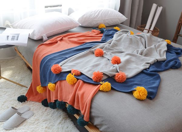 mylb new arrival 100% cotton handmade soft sofa bed knitted blanket for summer