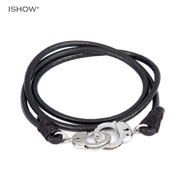 64 cm black genuine leather men's handcuff bracelet multilayer pulseira masculina leather bracelet menottes for man jewelry gift, White
64 cm black genuine leather men's handcuff bracelet multilayer pulseira masculina leather bracelet menottes for man jewelry gift, White