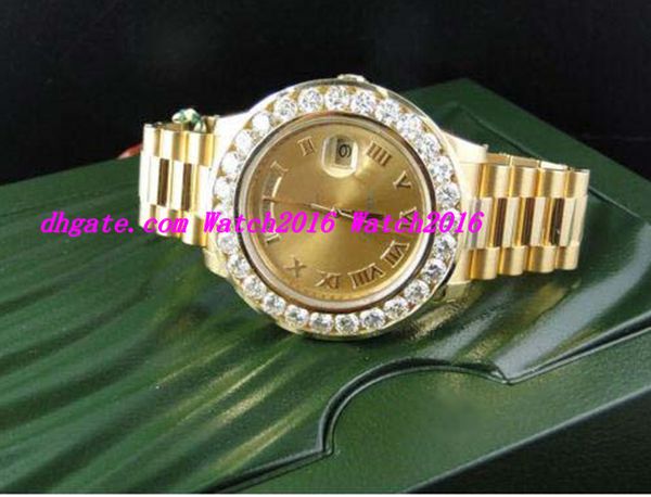 luxury wristwatch amazing men ii 18k 41mm yellow gold bigger diamond watch automatic men's watches quality, Slivery;brown
luxury wristwatch amazing men ii 18k 41mm yellow gold bigger diamond watch automatic men's watches quality, Slivery;brown