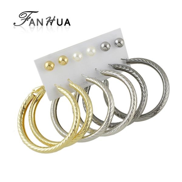 fanhua 6 paris/set hiphop/rock style gold-color silver color gunblack big circle hoop earrings round metal simulated-pearl stud, Golden;silver
fanhua 6 paris/set hiphop/rock style gold-color silver color gunblack big circle hoop earrings round metal simulated-pearl stud, Golden;silver