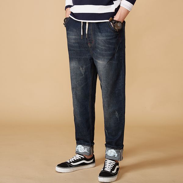 men's big size -8xl biker distressed jeans for moto casual classic stretch denim harem pants long trousers for 155kg men wear, Blue
men's big size -8xl biker distressed jeans for moto casual classic stretch denim harem pants long trousers for 155kg men wear, Blue