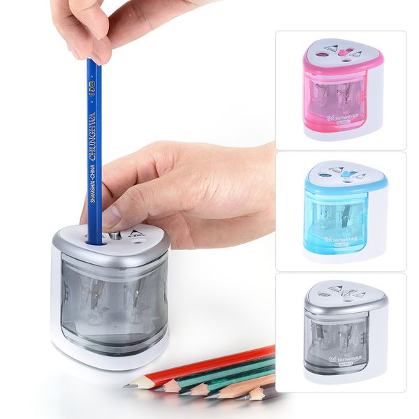 school automatic electric pencil sharpener battery operated electronic adapter stationery with two holes portable desksupplies
school automatic electric pencil sharpener battery operated electronic adapter stationery with two holes portable desksupplies