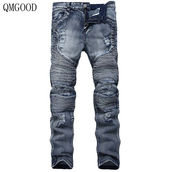 qmgood fashion men's skinny jeans distressed slim elastic jeans denim biker hip hop pants washed ripped plus size 42, Blue
qmgood fashion men's skinny jeans distressed slim elastic jeans denim biker hip hop pants washed ripped plus size 42, Blue