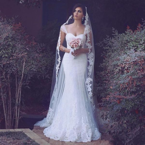 lace mermaid wedding dresses sheer straps appliques lace up back sweep train dubai wedding gowns vestidos de noiva bridal dress, White
lace mermaid wedding dresses sheer straps appliques lace up back sweep train dubai wedding gowns vestidos de noiva bridal dress, White