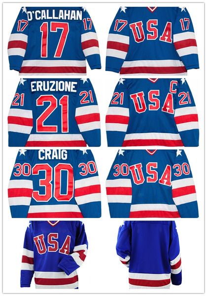 men's 30 jim craig 21 mike eruzione 17 jack o'callahan 1980 usa white blue hockey jersey team usa miracle on alternate year jersey, Blue;black
men's 30 jim craig 21 mike eruzione 17 jack o'callahan 1980 usa white blue hockey jersey team usa miracle on alternate year jersey, Blue;black