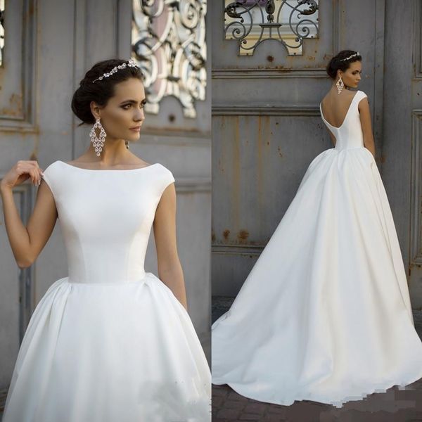 2018 a line свадебные платья дешевые лодка jewel шеи ruched драпированные рукава v назад атласный развертки поезд плюс размер пользовательск, White
2018 a line свадебные платья дешевые лодка jewel шеи ruched драпированные рукава v назад атласный развертки поезд плюс размер пользовательск, White