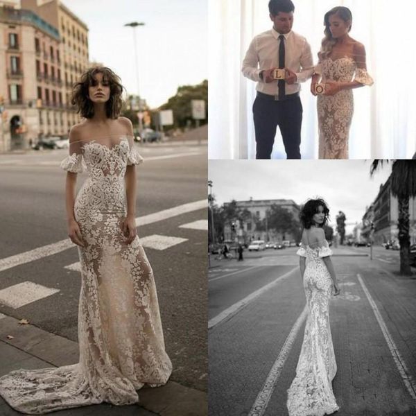 vintage liz martinez off shoulder mermaid wedding dresses lace applique sheer neck modest beach wedding bridal gowns, White
vintage liz martinez off shoulder mermaid wedding dresses lace applique sheer neck modest beach wedding bridal gowns, White