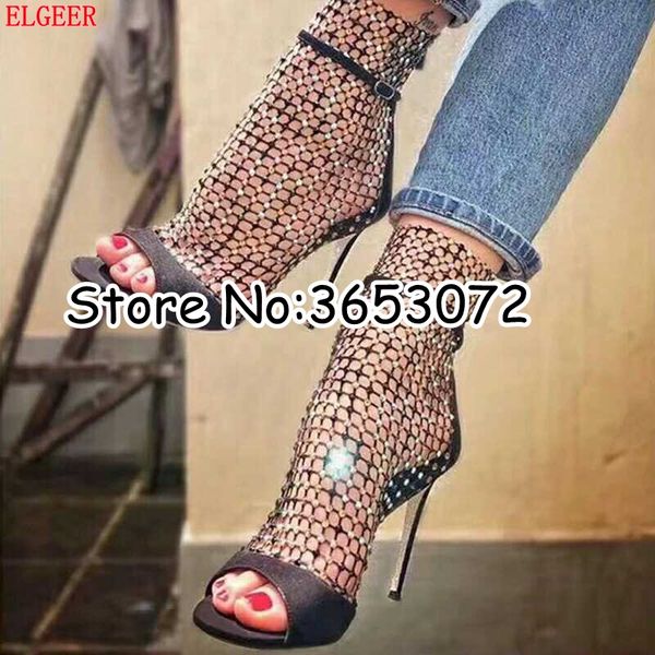 peep toe women cut-outs ankle booties rhinestone crystal shinny summer stiletto thin high heels boots shoes quality, Black
peep toe women cut-outs ankle booties rhinestone crystal shinny summer stiletto thin high heels boots shoes quality, Black