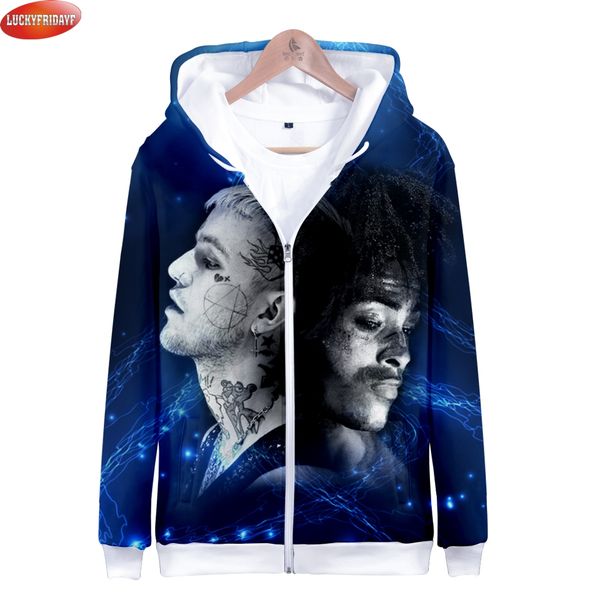 2018 xxxtentacion and lilpeep zipper hoodies women/men fashion streetwear hooded sweatshirts famous rappers 3d printed clothes, Black
2018 xxxtentacion and lilpeep zipper hoodies women/men fashion streetwear hooded sweatshirts famous rappers 3d printed clothes, Black