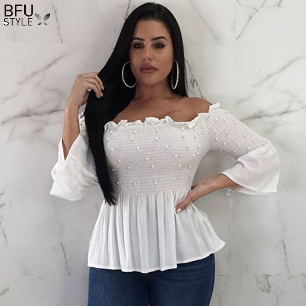 off shoulder pearl blouse shirt women ruffle sleeve white red blouses 2018 summer chiffon autumn elegant female
off shoulder pearl blouse shirt women ruffle sleeve white red blouses 2018 summer chiffon autumn elegant female