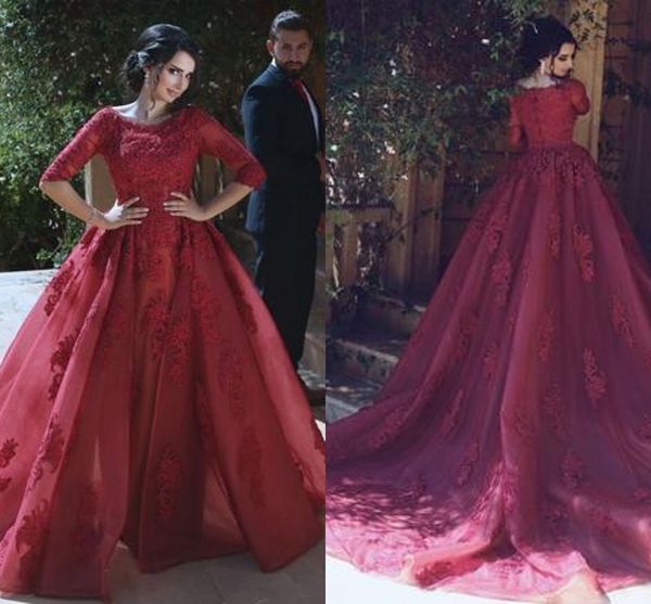 luxury wine red jewel neck african lace ball gown evening dresses formal gowns lace applique ruched zipper back prom party dress, Black;red
luxury wine red jewel neck african lace ball gown evening dresses formal gowns lace applique ruched zipper back prom party dress, Black;red