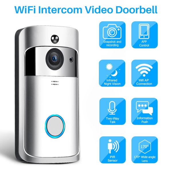 Video intercom wirele wifi video doorbell camera ip 720p two way audio infrared night vi ion app control via martphone
Video intercom wirele wifi video doorbell camera ip 720p two way audio infrared night vi ion app control via martphone