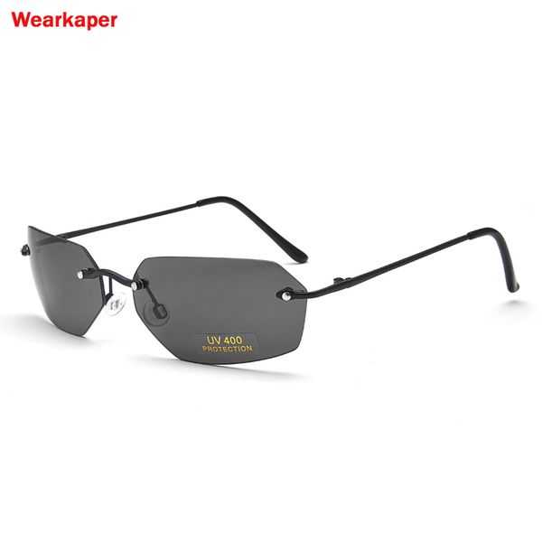 wearkaper alloy rimless polarized sunglasses men classic matrix morpheus women steampunk movie sun glasses uv400 protection, White;black
wearkaper alloy rimless polarized sunglasses men classic matrix morpheus women steampunk movie sun glasses uv400 protection, White;black