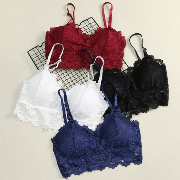 women lace bras bralette bra female wireunderwear crop lingerie brassiere top, Red;black
women lace bras bralette bra female wireunderwear crop lingerie brassiere top, Red;black