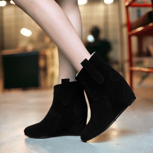 2017 real new botas mujer fall winter boots elegant medium heels wedge women fashion increased ankle for outdoor shoes 306, Black
2017 real new botas mujer fall winter boots elegant medium heels wedge women fashion increased ankle for outdoor shoes 306, Black