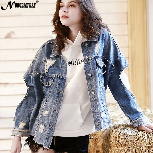 streetwear boyfriend punk rivet denim jacket women autumn bomber jeans coat loose hole fashion casual frayed outerwear 2018 new, Black;brown
streetwear boyfriend punk rivet denim jacket women autumn bomber jeans coat loose hole fashion casual frayed outerwear 2018 new, Black;brown