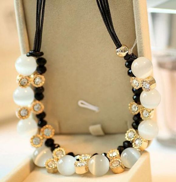 new retro simple fashion cateye necklace black leather rope short style collarbone chain fashion classic delicate, Silver
new retro simple fashion cateye necklace black leather rope short style collarbone chain fashion classic delicate, Silver
