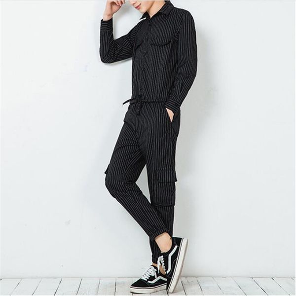 100% cotton striped belt jumpsuit men nightclub slim fit rompers fashion hip hop overalls male summer 2018 straight trouser, Black
100% cotton striped belt jumpsuit men nightclub slim fit rompers fashion hip hop overalls male summer 2018 straight trouser, Black