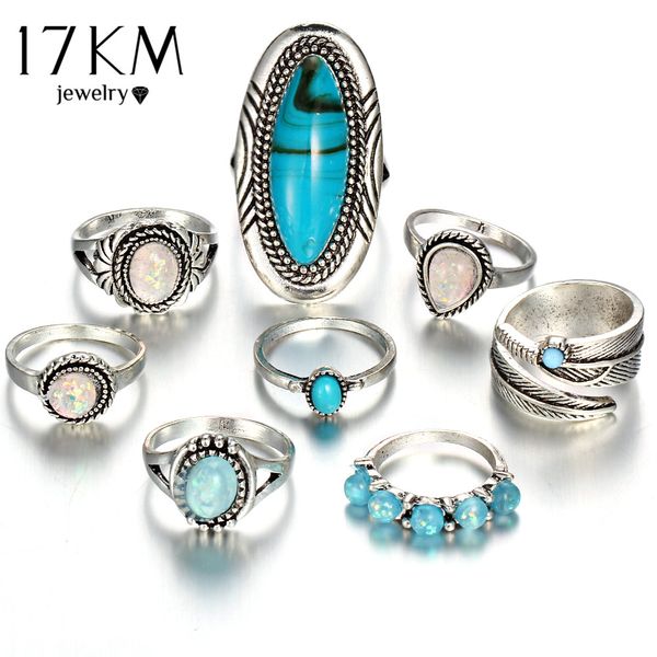 17km vintage geometric stone opal rings set for woman bohemian antique silver color knuckle shield rings fashion party jewelry, Golden;silver
17km vintage geometric stone opal rings set for woman bohemian antique silver color knuckle shield rings fashion party jewelry, Golden;silver