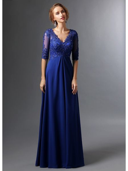 Royal Blue 2018 Платья для матери невесты с длинными рукавами и V-образным вырезом с поло
Royal Blue 2018 Платья для матери невесты с длинными рукавами и V-образным вырезом с поло