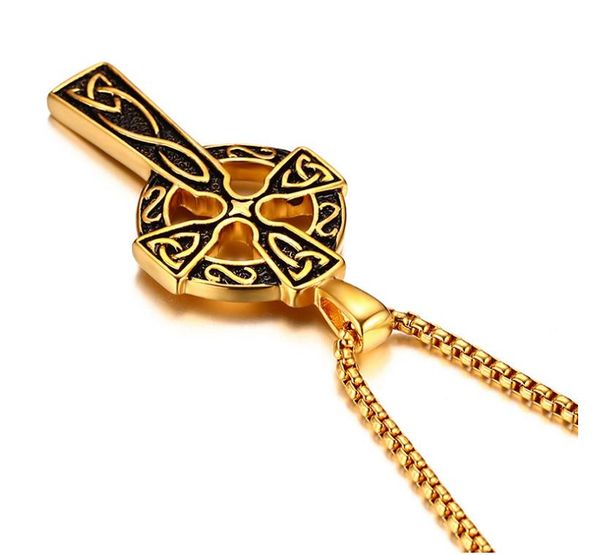 god necklaces viking cross pendant necklace 18k gold plated/stainless steel triple horn of odin celtic cross christian jewelry perfect gifts, Silver
god necklaces viking cross pendant necklace 18k gold plated/stainless steel triple horn of odin celtic cross christian jewelry perfect gifts, Silver