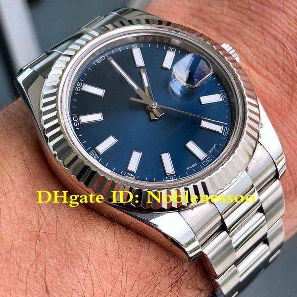 

5 стиль роскошные часы Datejust II 41 мм 116334 синий стик циферблат автоматические мужские часы 126333 116300 Азии 2813 движение мужские часы