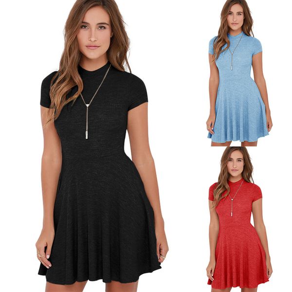 new women's skirt, european and american casual, solid colored short sleeved dress f1377, Black;gray
new women's skirt, european and american casual, solid colored short sleeved dress f1377, Black;gray