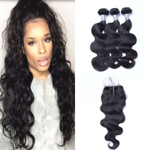 human hair weave with closure body wave with closure unprocessed malaysian hair 3 bundles with lace closure, Black;brown
human hair weave with closure body wave with closure unprocessed malaysian hair 3 bundles with lace closure, Black;brown