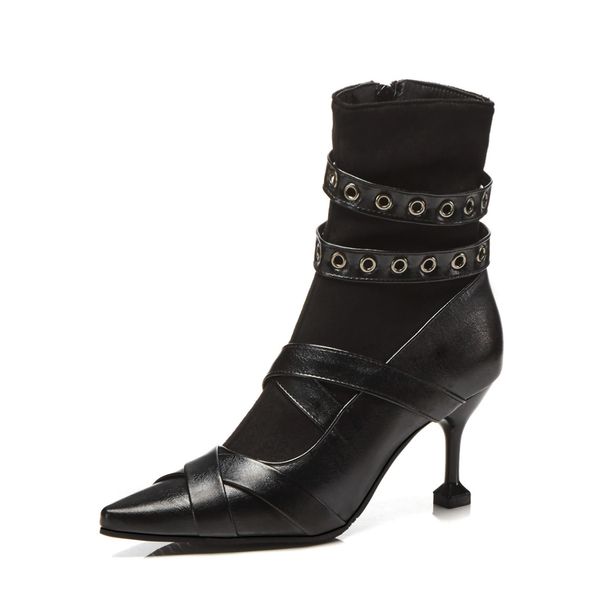 women's black motorcycle boots gothic style pointed toe crossed tied leather buckle booties for office lady commuter winter fall shoes
women's black motorcycle boots gothic style pointed toe crossed tied leather buckle booties for office lady commuter winter fall shoes