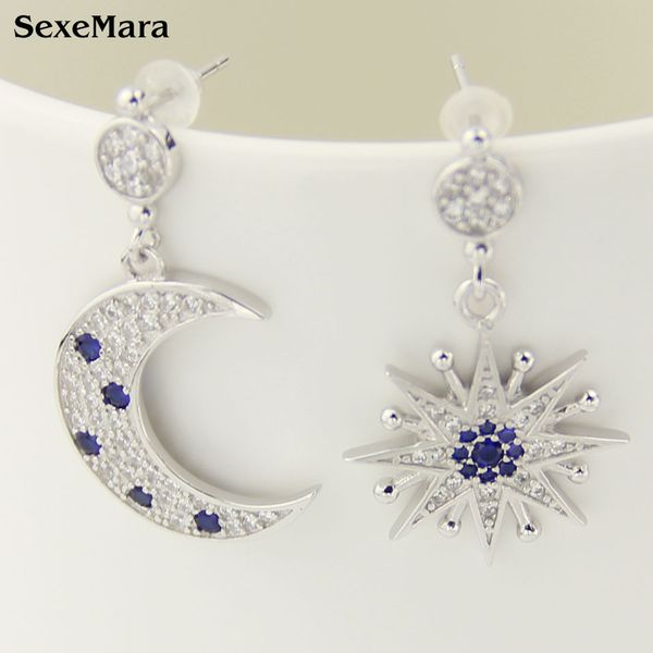 s925 silver earbob lady temperament classic star moon earing individuality eardrop 
s925 silver earbob lady temperament classic star moon earing individuality eardrop