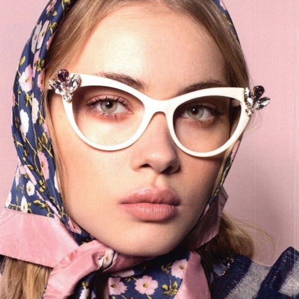 new crystal cat eye clear glasses women transparent eyewear brand designer vintage clear eyeglasses optical frame oculos uv400, Silver
new crystal cat eye clear glasses women transparent eyewear brand designer vintage clear eyeglasses optical frame oculos uv400, Silver
