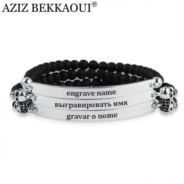 aziz bekkaoui onyx beads charm bracelets for women men stainless steel bracelet brand design personalized engraved name bangle, Golden;silver
aziz bekkaoui onyx beads charm bracelets for women men stainless steel bracelet brand design personalized engraved name bangle, Golden;silver