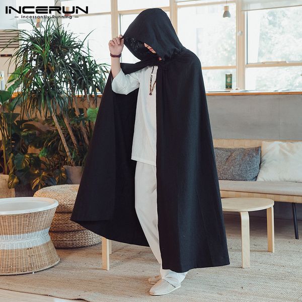 incerun mens cloak vintage cape coat hooded solid color cotton loose fashion male long windbreaker chinese style men outerwear, Tan;black
incerun mens cloak vintage cape coat hooded solid color cotton loose fashion male long windbreaker chinese style men outerwear, Tan;black