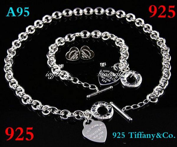 Designer Jewelry Heart lock New Jewelry Sets tiff925 Sterling Silver Bracelet and Necklace Sets Fashion womens Jewelry Sets with box glitter
Designer Jewelry Heart lock New Jewelry Sets tiff925 Sterling Silver Bracelet and Necklace Sets Fashion womens Jewelry Sets with box glitter
