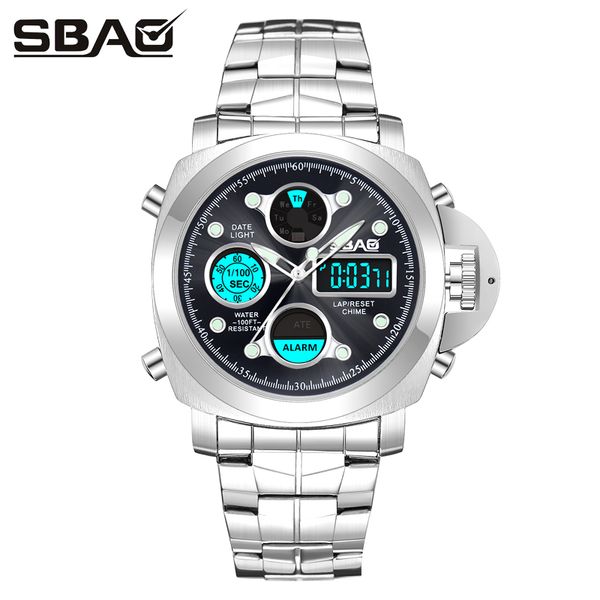 sbao brand watch men double display waterproof wristwatch round luminous hands calendar metal band quartz male watches s-9005, Slivery;brown
sbao brand watch men double display waterproof wristwatch round luminous hands calendar metal band quartz male watches s-9005, Slivery;brown