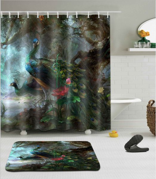 drinking peacock shower curtains polyester waterproof bathroom shower curtain bath curtain with hooks floor mats sets
drinking peacock shower curtains polyester waterproof bathroom shower curtain bath curtain with hooks floor mats sets