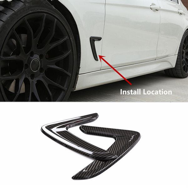 

Углеродного волокна цвет черный автомобиль сторона воздуха крыло отделка для BMW 3