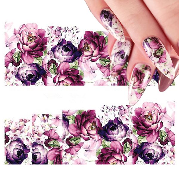 2 sheets purple floral water decal colorful flower nail art transfer sticker for diy manicure decorations, Black
2 sheets purple floral water decal colorful flower nail art transfer sticker for diy manicure decorations, Black