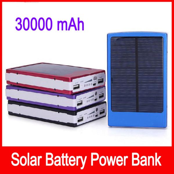 

portable solar battery chargers 30000mah portable double usb solar energy panel power bank for mobile phone pad tablet mp3 mp4