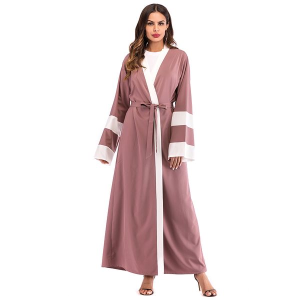 wholesale muslim women patchwork abaya dress islamic women long sleeve maxi cardigan with belt for sale, Red
wholesale muslim women patchwork abaya dress islamic women long sleeve maxi cardigan with belt for sale, Red