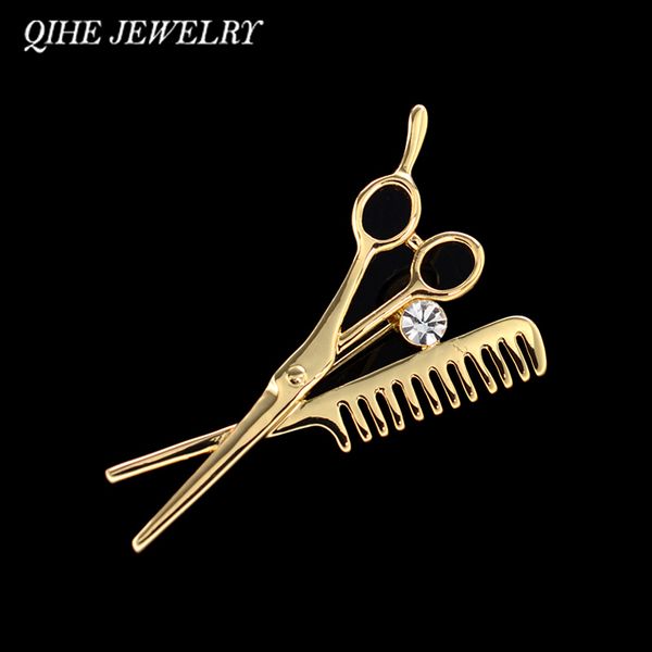 qihe sieraden goud zilver kleur legering schaar kam met strass pak accessoires broche corsage mannen vrouwen pin decoratie, Gray
qihe sieraden goud zilver kleur legering schaar kam met strass pak accessoires broche corsage mannen vrouwen pin decoratie, Gray